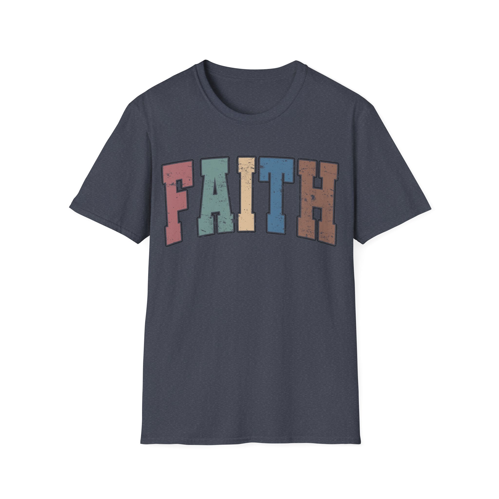 Faith Softstyle T-Shirt T-Shirt Krazy Heart Designs Boutique Heather Navy S 