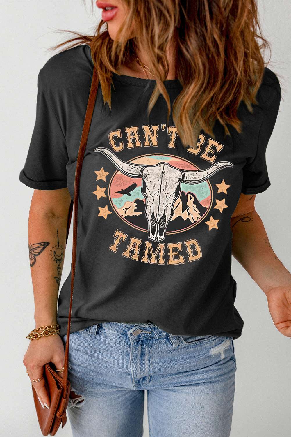 CAN'T BE TAMED Graphic Short Sleeve Tee  Krazy Heart Designs Boutique   