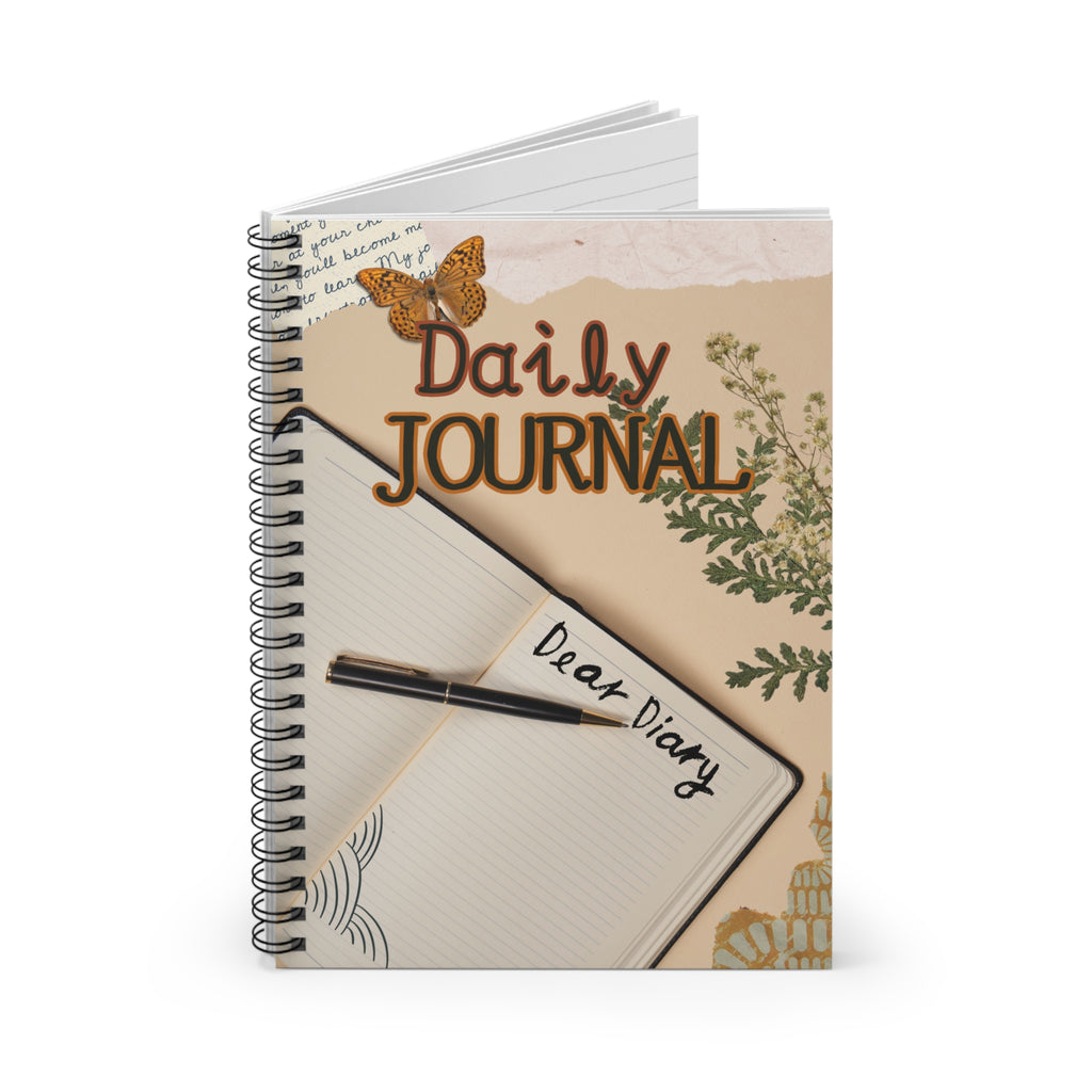 Daily Journal Spiral Notebook - Ruled Line Paper products Krazy Heart Designs Boutique One Size  