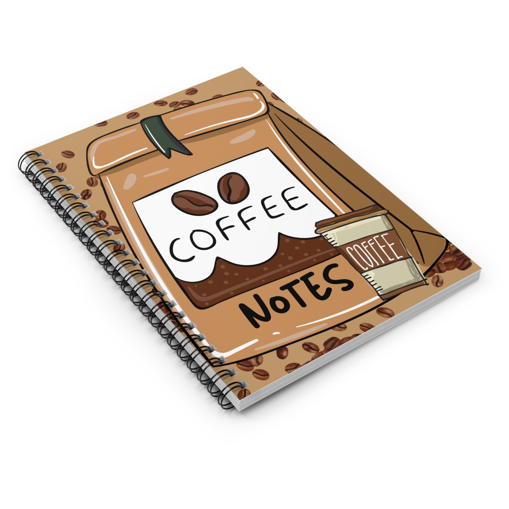 Coffee Notes Spiral Notebook - Ruled Line Paper products Krazy Heart Designs Boutique   