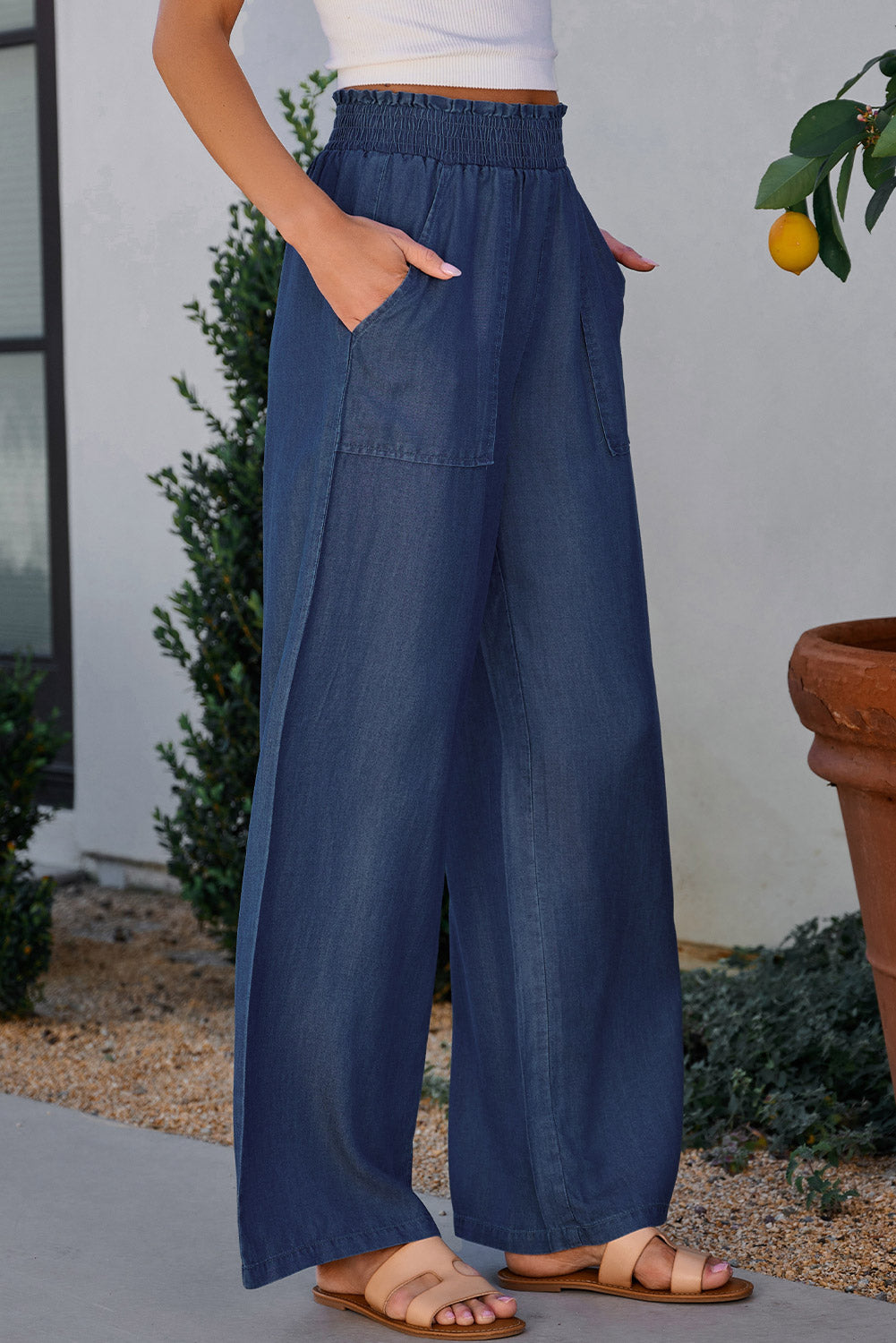 Wide Leg Pants with Pockets pants Krazy Heart Designs Boutique