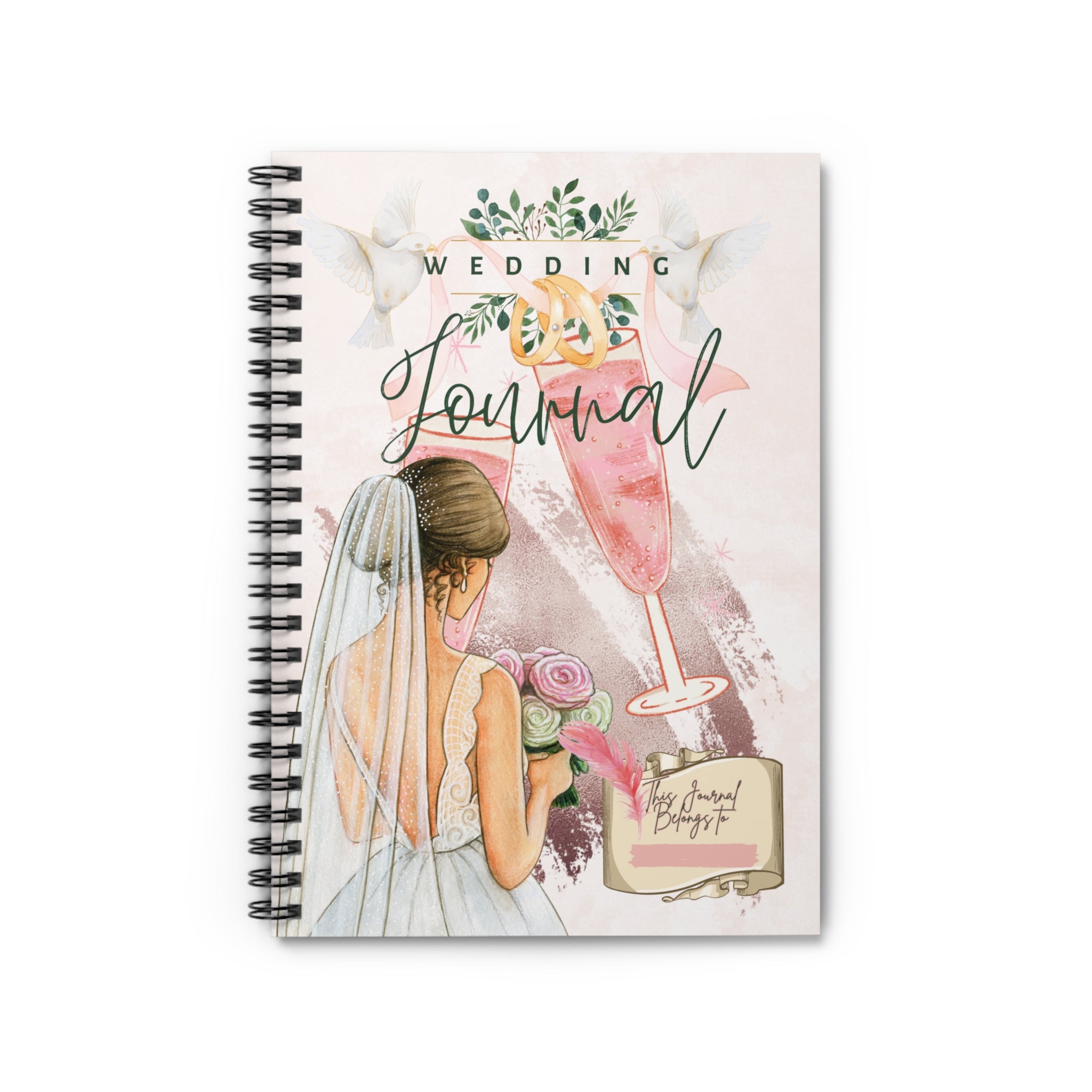 Wedding Journal Spiral Notebook - Ruled Line Paper products Krazy Heart Designs Boutique   