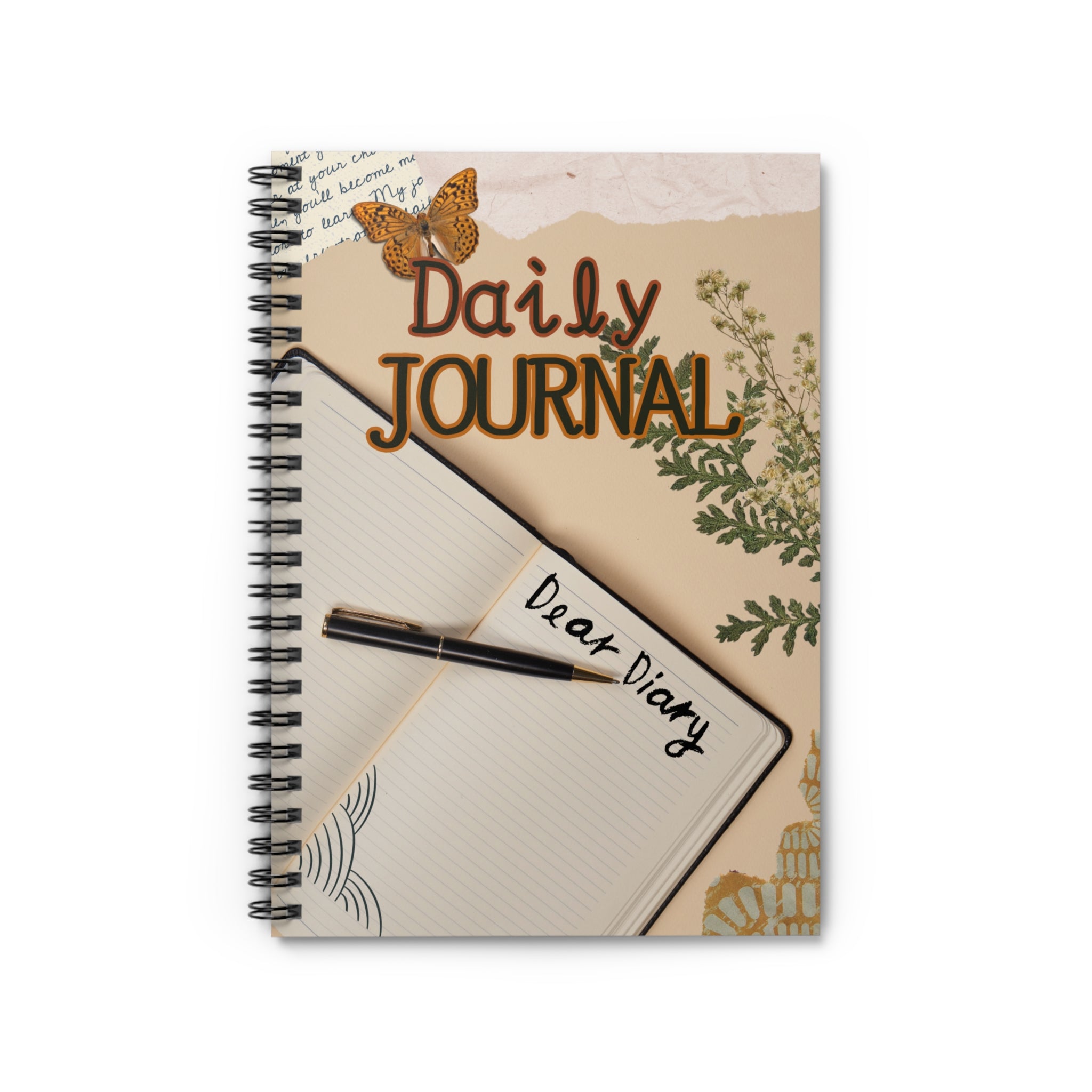 Daily Journal Spiral Notebook - Ruled Line Paper products Krazy Heart Designs Boutique   