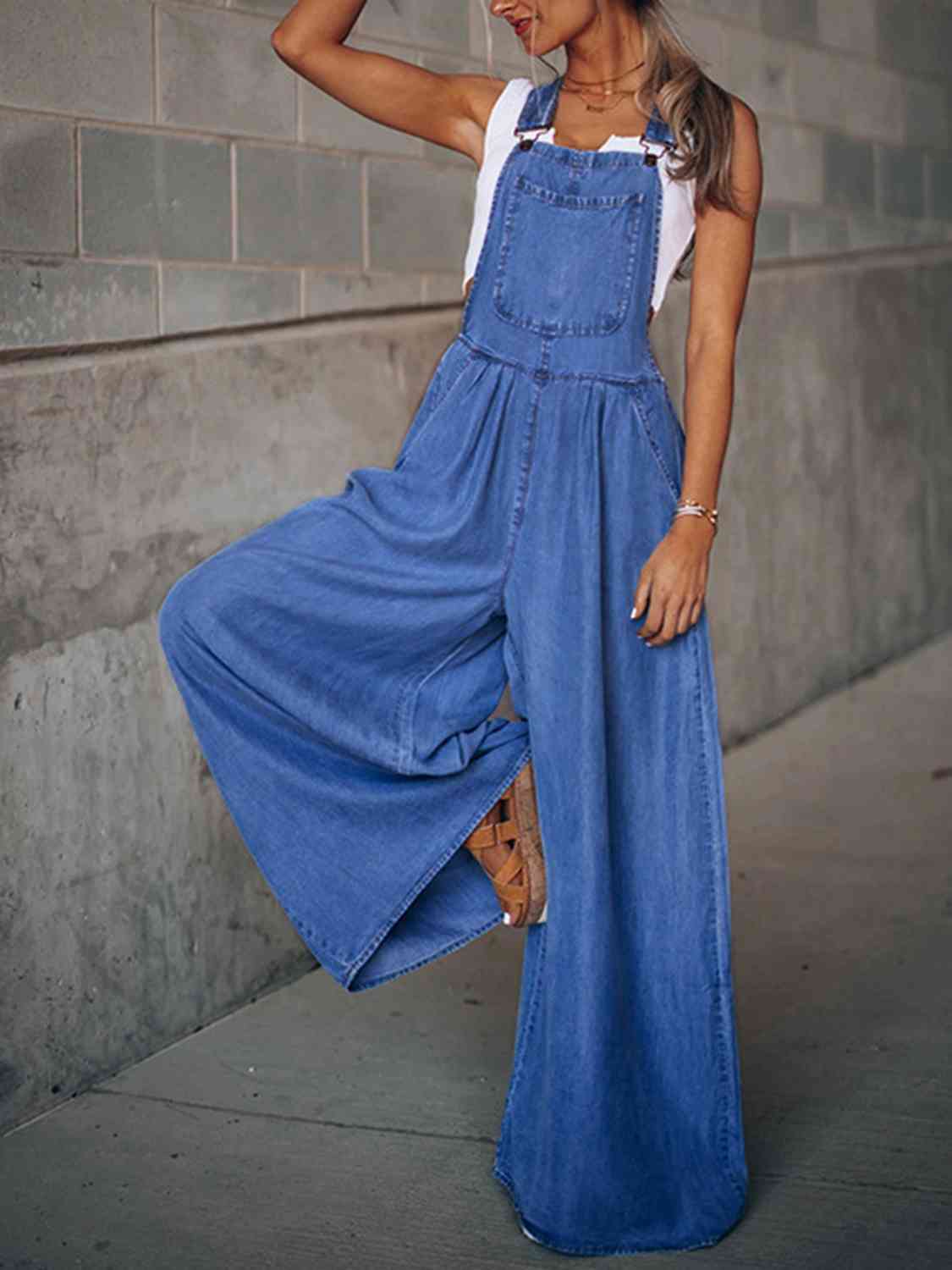 Wide Leg Denim Overalls Outfit Sets Krazy Heart Designs Boutique Medium S 