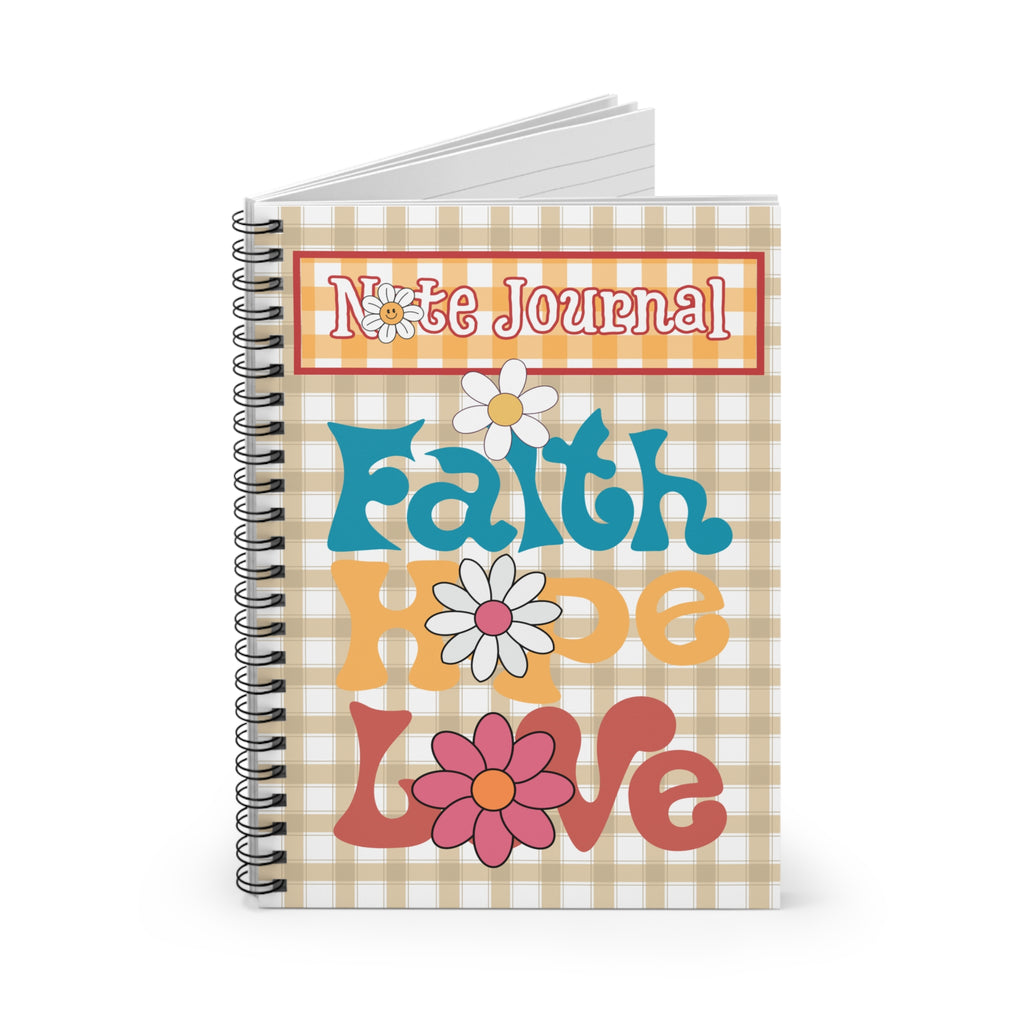 Faith Hope Love Note Journal Spiral Notebook - Ruled Line Paper products Krazy Heart Designs Boutique One Size  