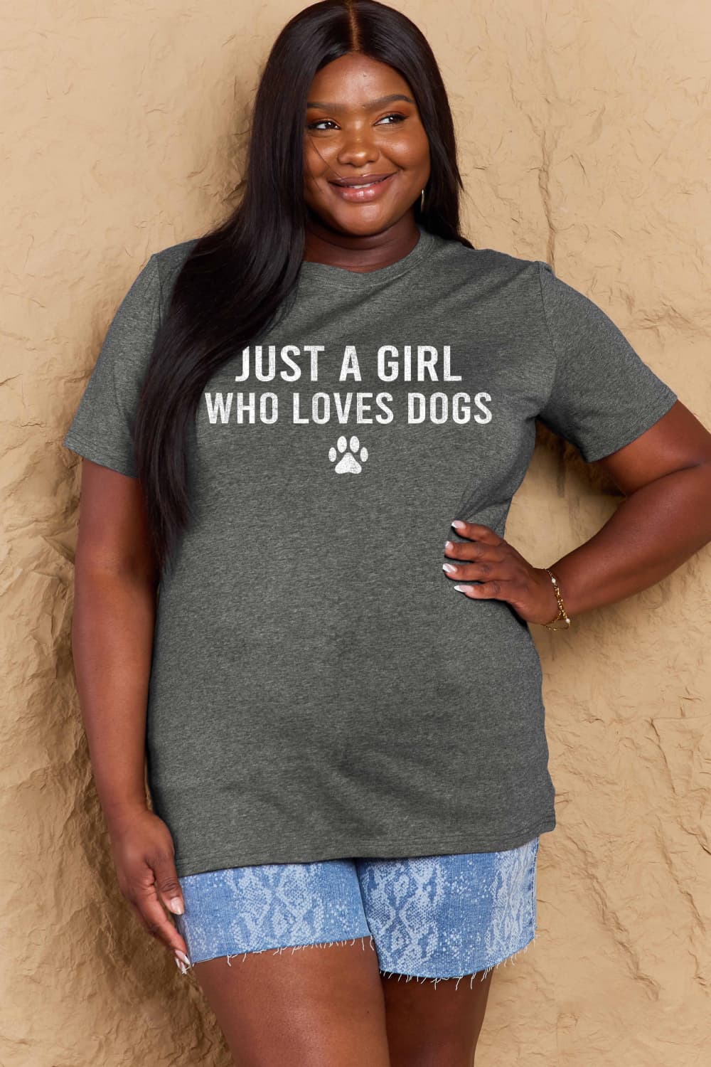 Simply Love Brand-Just a Girl Who Loves Dogs Cotton Tee (5 Colors) T-Shirt Krazy Heart Designs Boutique   