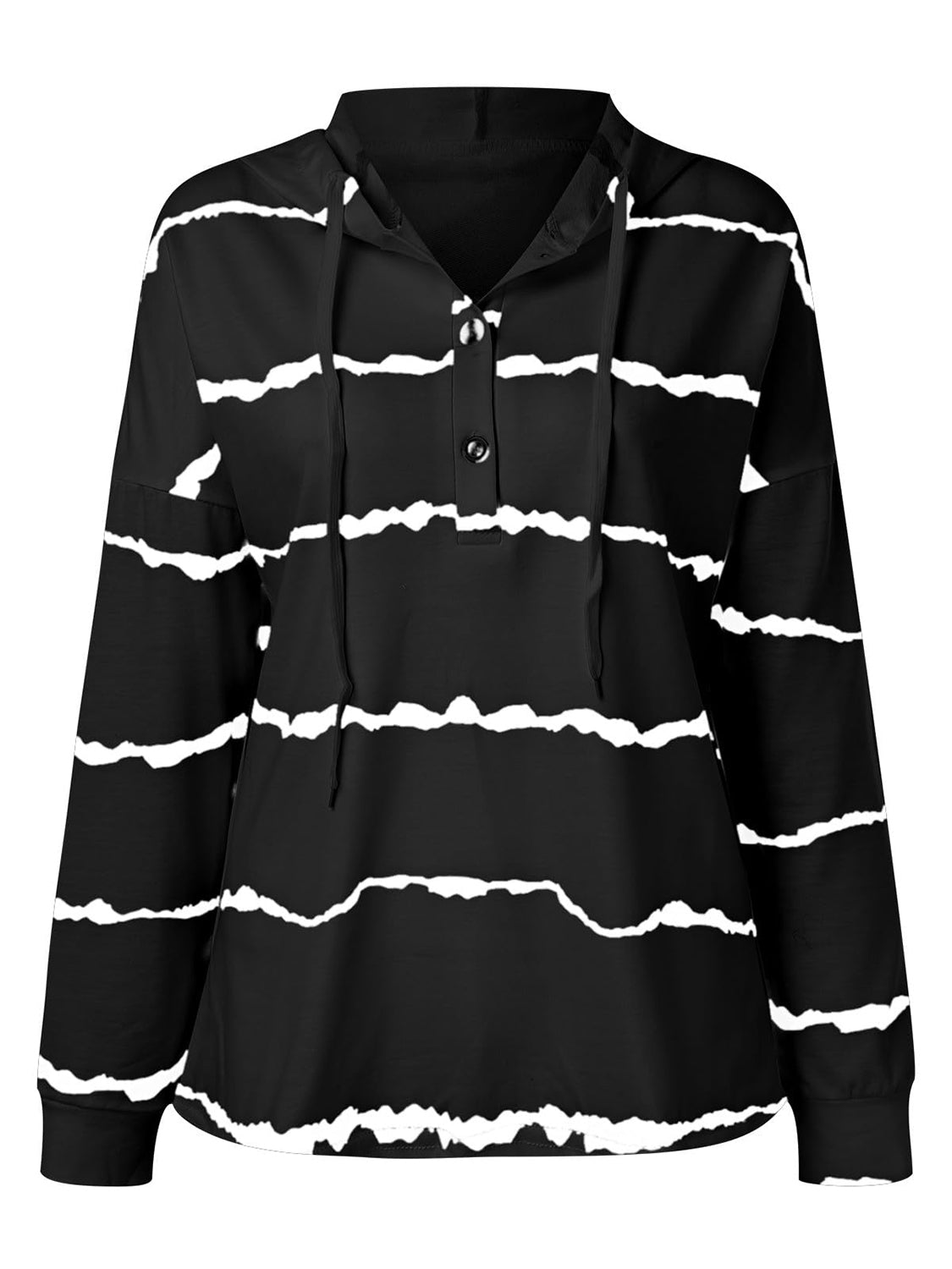 Drawstring Striped Long Sleeve Hoodie (2 Colors) Shirts & Tops Krazy Heart Designs Boutique   