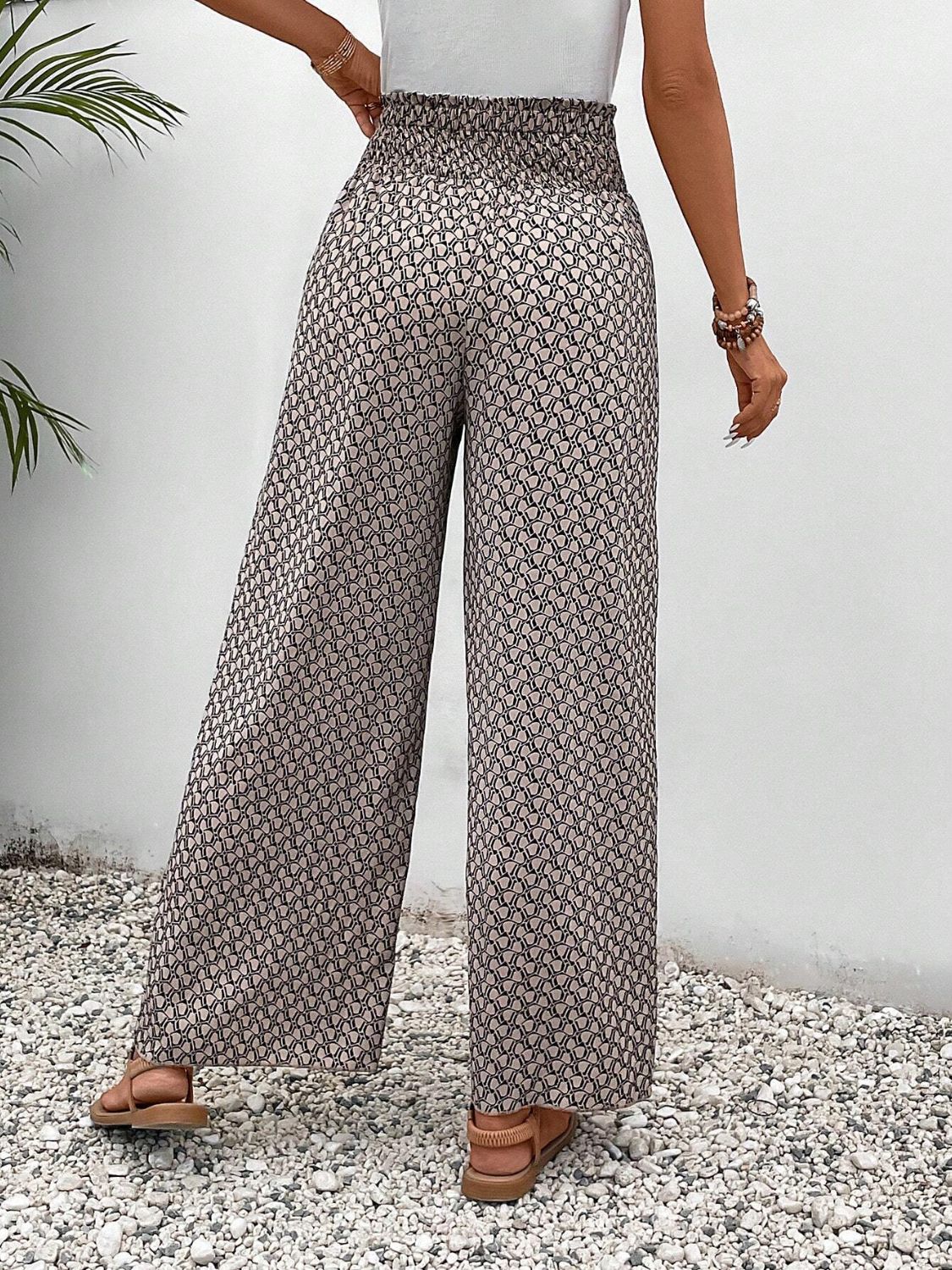 Tied Printed Wide Leg Pants (5 Colors) pants Krazy Heart Designs Boutique