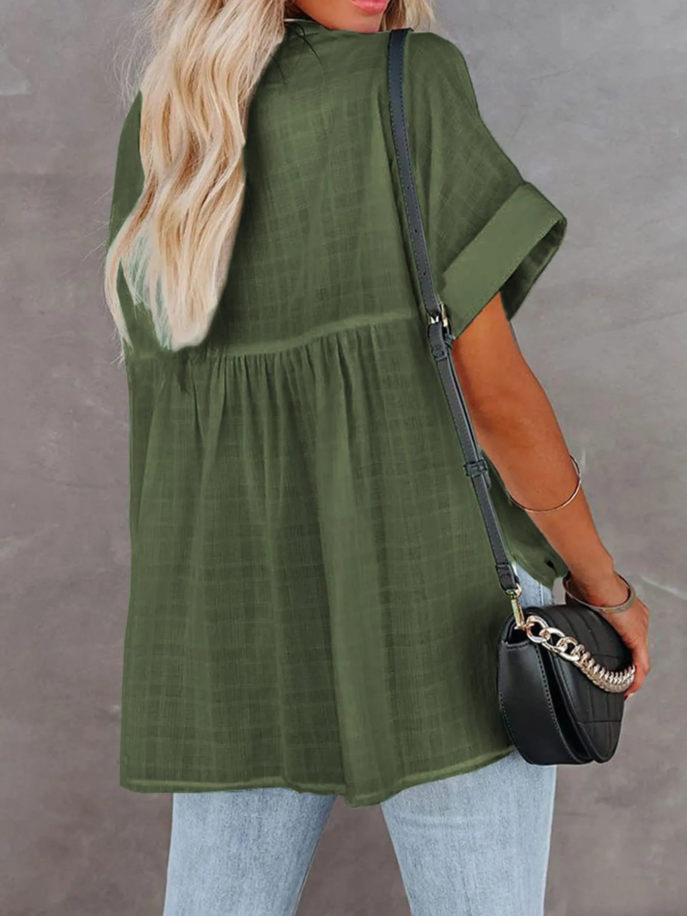 Oversized Notched Casual Shirt (8 Colors) Shirts & Tops Krazy Heart Designs Boutique