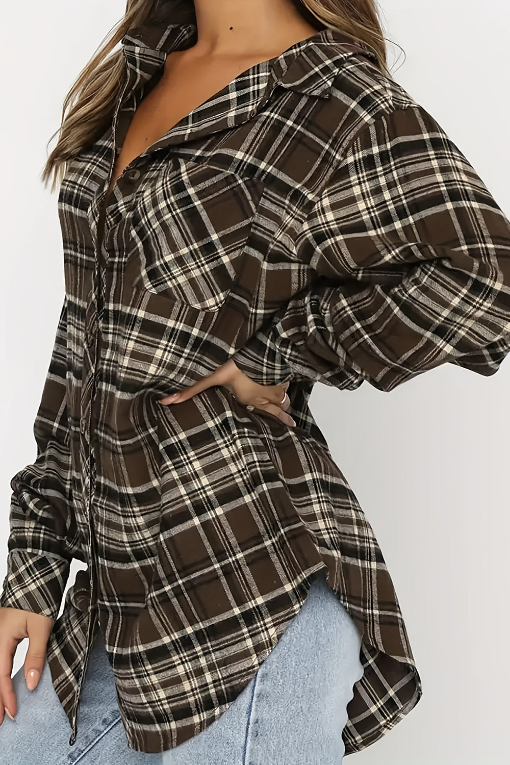 Plaid Collared Neck Long Sleeve Shirt (5 Colors) Shirts & Tops Krazy Heart Designs Boutique   