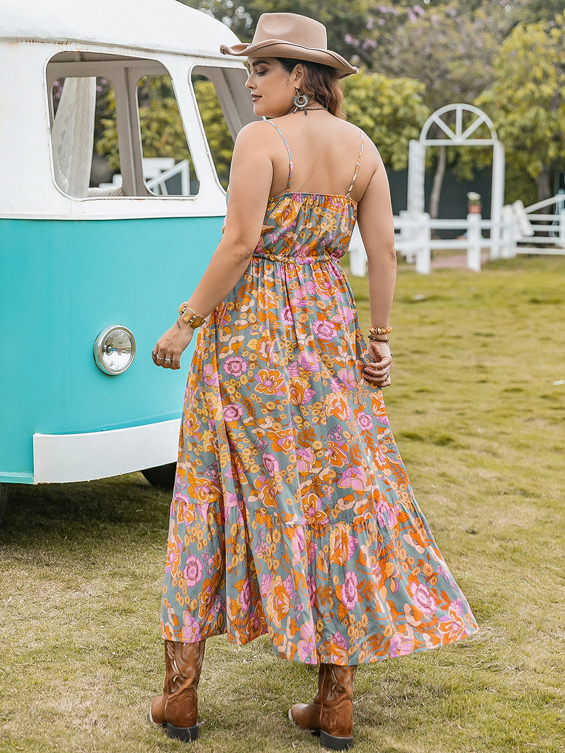 Boho Style Drawstring Ruffle Hem Maxi Dress (2 Color Styles) Dress Krazy Heart Designs Boutique