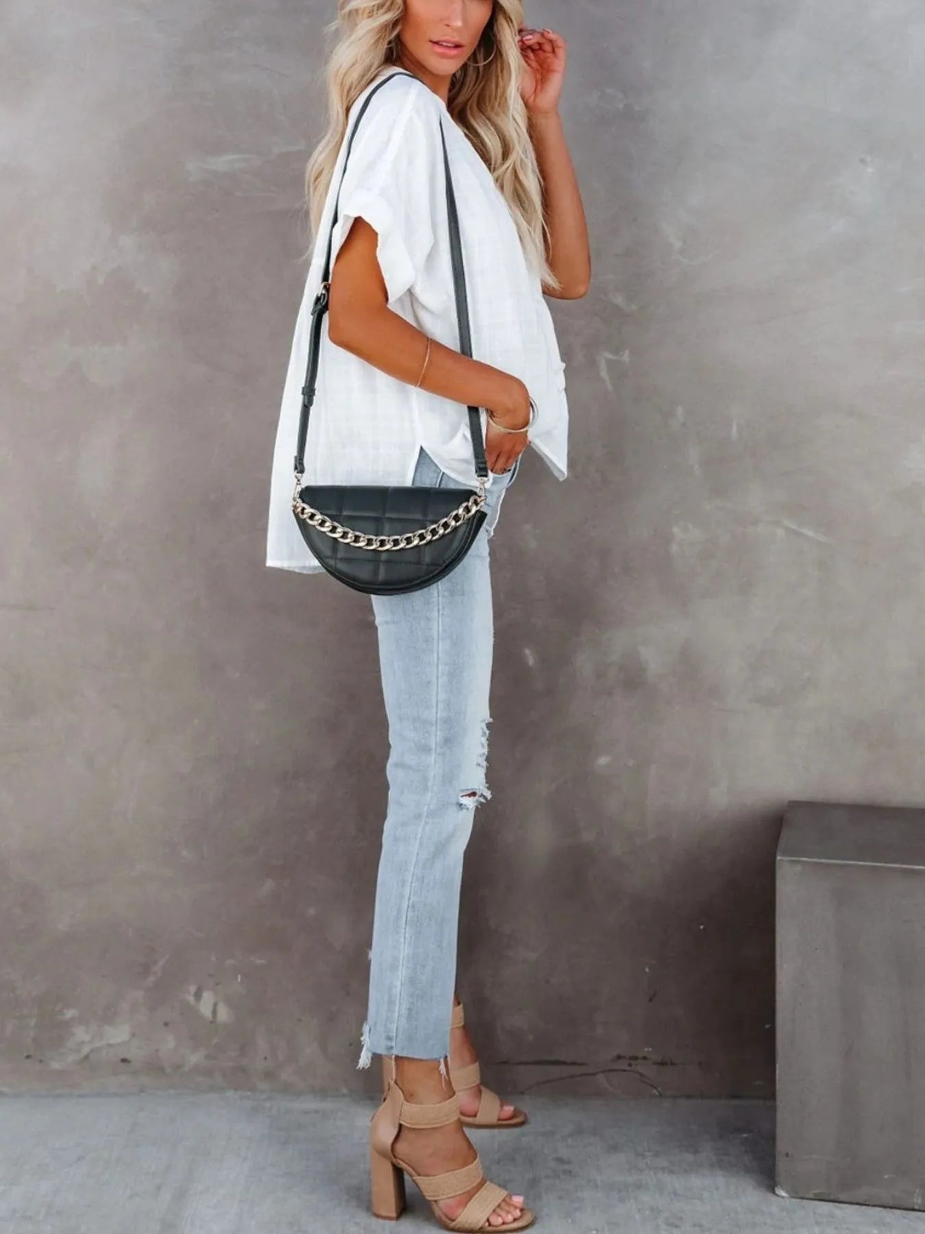Oversized Notched Casual Shirt (8 Colors) Shirts & Tops Krazy Heart Designs Boutique