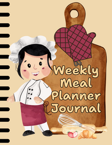 Weekly Meal Planner Journal journal Krazy Heart Designs Boutique 8.5 x 11 Coil Bound  