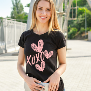 XOXO With Hearts Classic Tee Unisex Classic T-Shirt | Fruit of the Loom 3930 Krazy Heart Designs Boutique S  