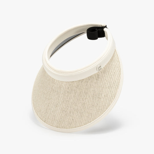 Solid Adjustable Weave Visor hat Krazy Heart Designs Boutique Ivory One Size 