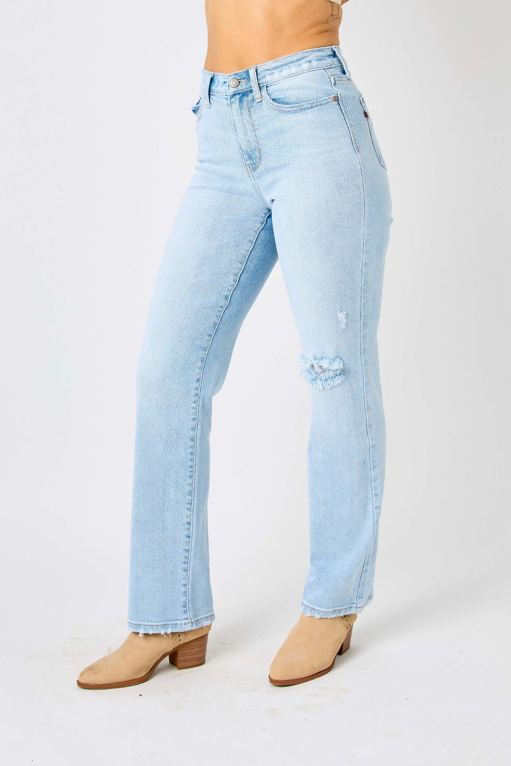 Judy Blue Full Size High Waist Distressed Straight Jeans pants Krazy Heart Designs Boutique   