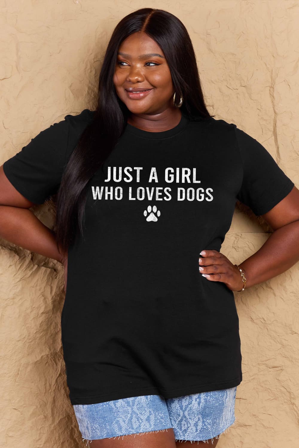 Simply Love Brand-Just a Girl Who Loves Dogs Cotton Tee (5 Colors) T-Shirt Krazy Heart Designs Boutique   