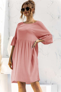 Boat Neck Flounce Sleeve Knee-Length Dress (2 Colors)  Krazy Heart Designs Boutique   