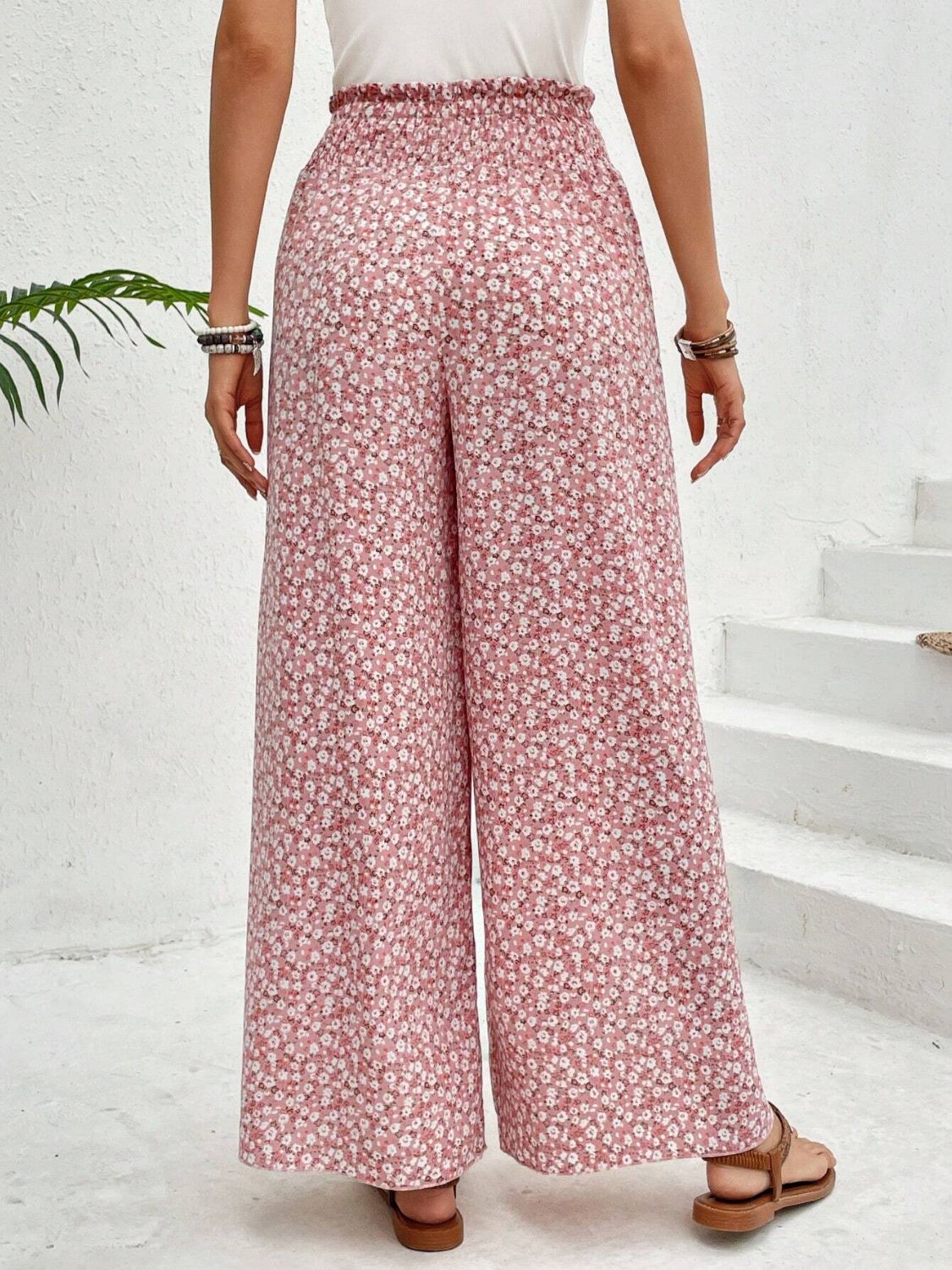 Tied Printed Wide Leg Pants (5 Colors) pants Krazy Heart Designs Boutique