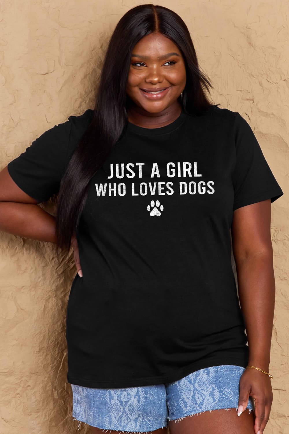 Simply Love Brand-Just a Girl Who Loves Dogs Cotton Tee (5 Colors) T-Shirt Krazy Heart Designs Boutique   