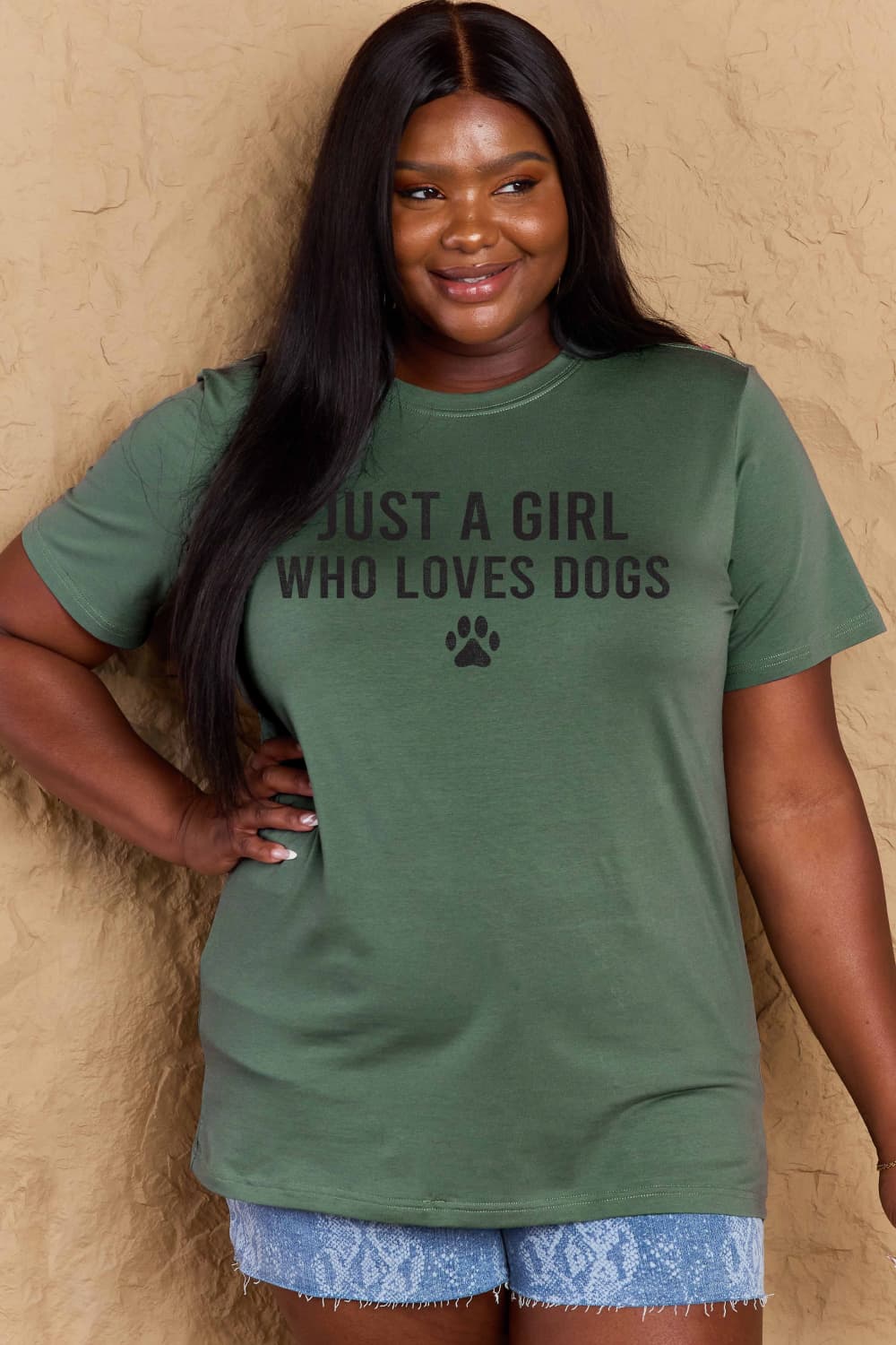 Simply Love Brand-Just a Girl Who Loves Dogs Cotton Tee (5 Colors) T-Shirt Krazy Heart Designs Boutique   