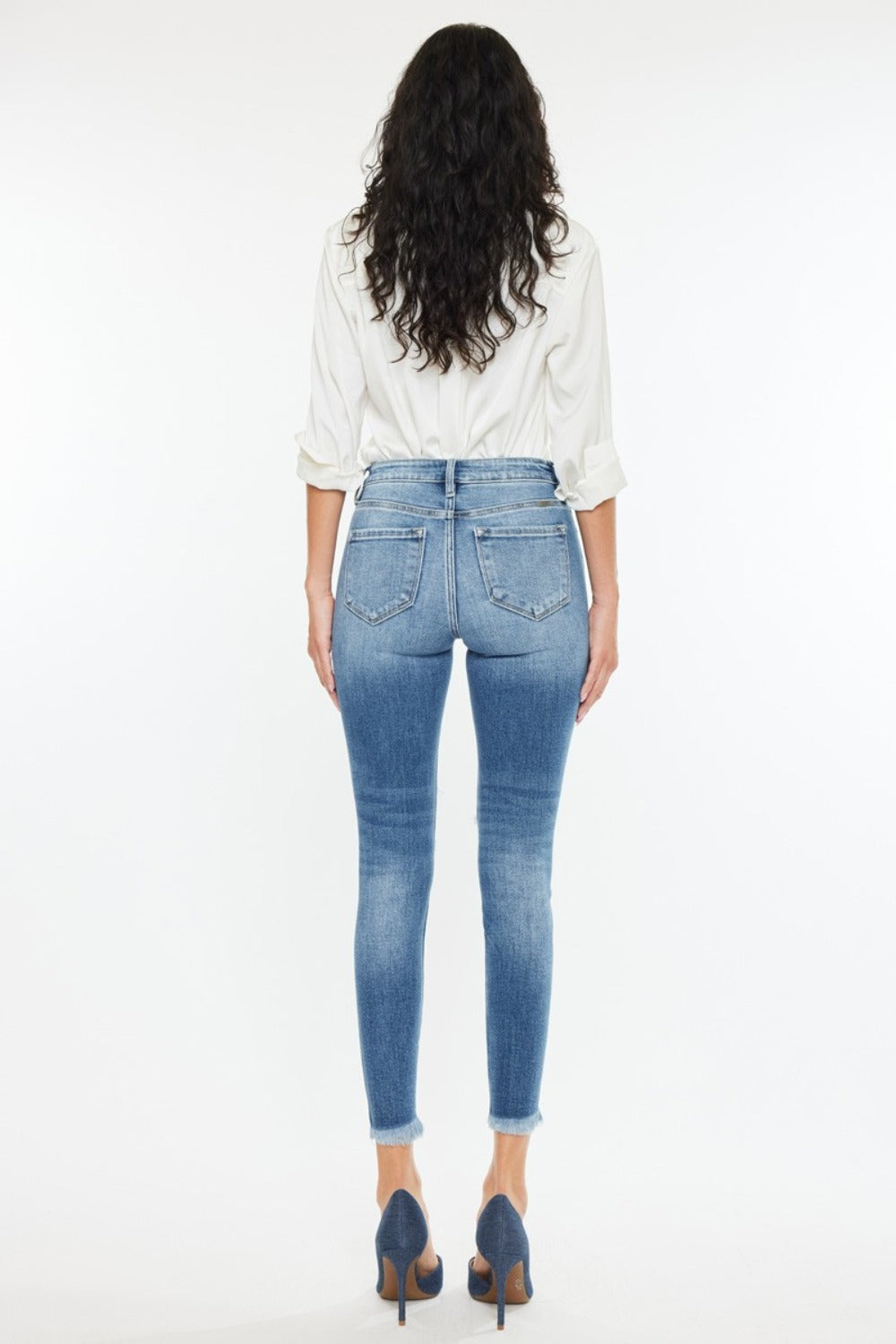 Kancan High Rise Frayed Ankle Skinny Jeans jeans Krazy Heart Designs Boutique