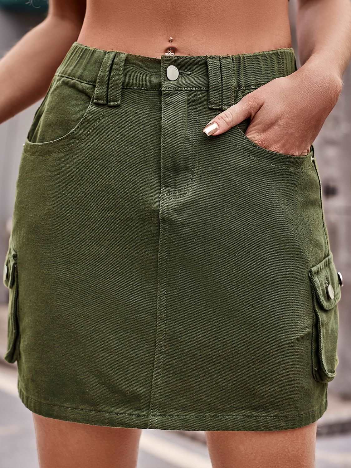 Denim Mini Skirt with Pockets (3 Colors)  Krazy Heart Designs Boutique   