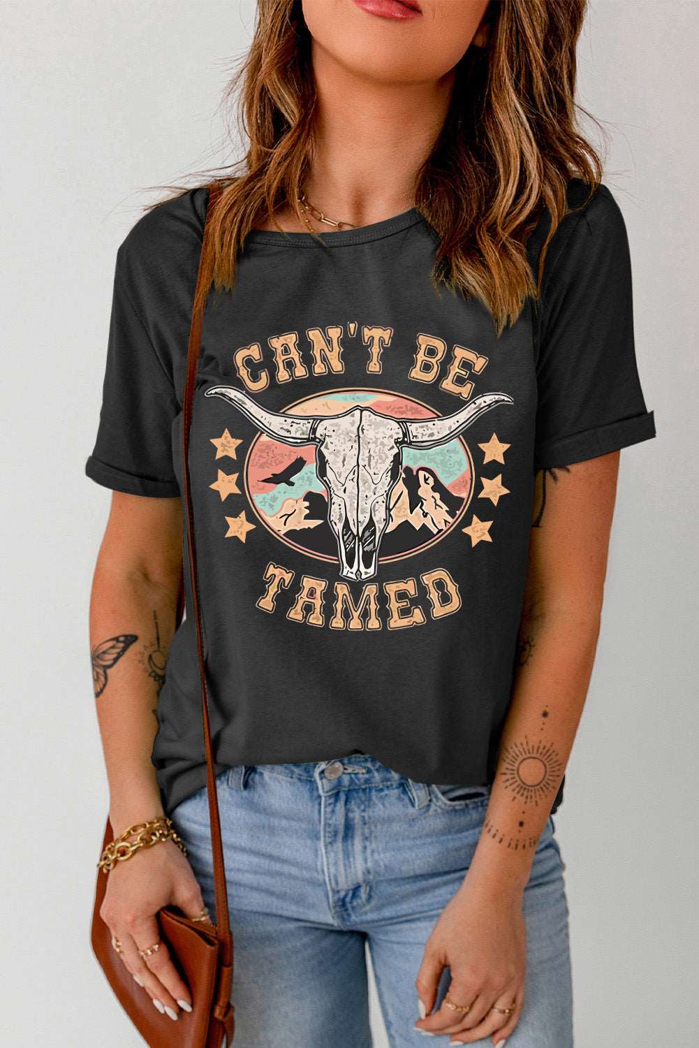 CAN'T BE TAMED Graphic Short Sleeve Tee  Krazy Heart Designs Boutique   