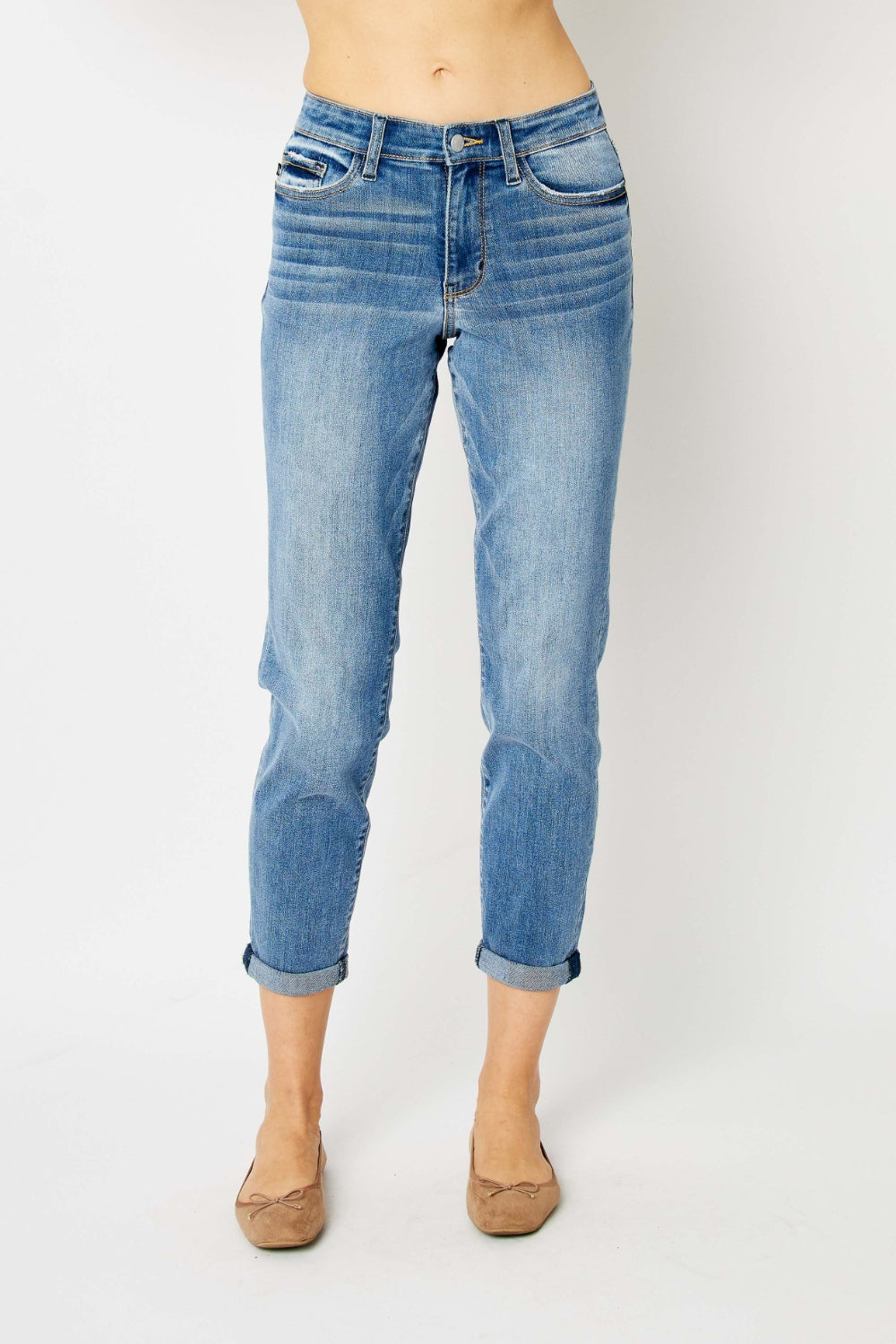 Judy Blue Full Size Cuffed Hem Slim Jeans pants Krazy Heart Designs Boutique Medium 0(24) 