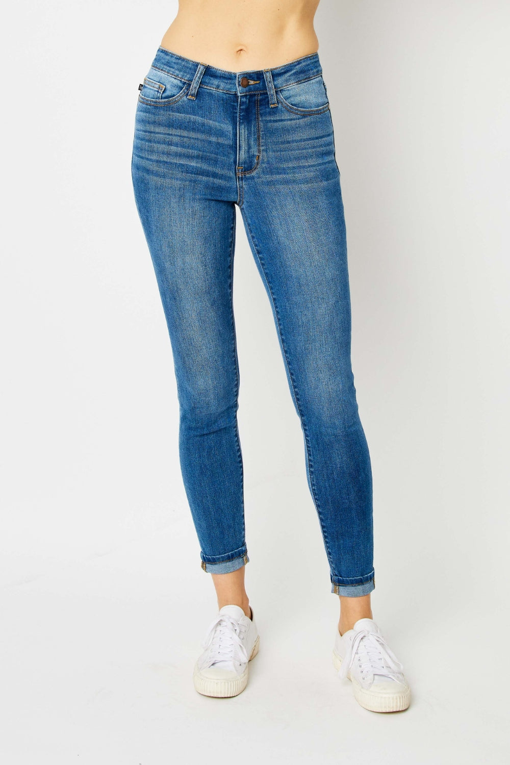 Judy Blue Full Size Cuffed Hem Skinny Jeans pants Krazy Heart Designs Boutique Medium 0(24) 