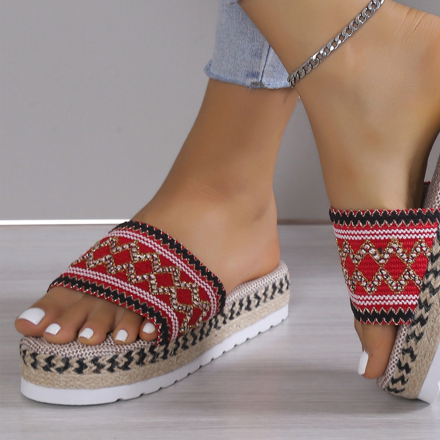 Geometric Weave Platform Sandals (4 Colors) shoes Krazy Heart Designs Boutique   