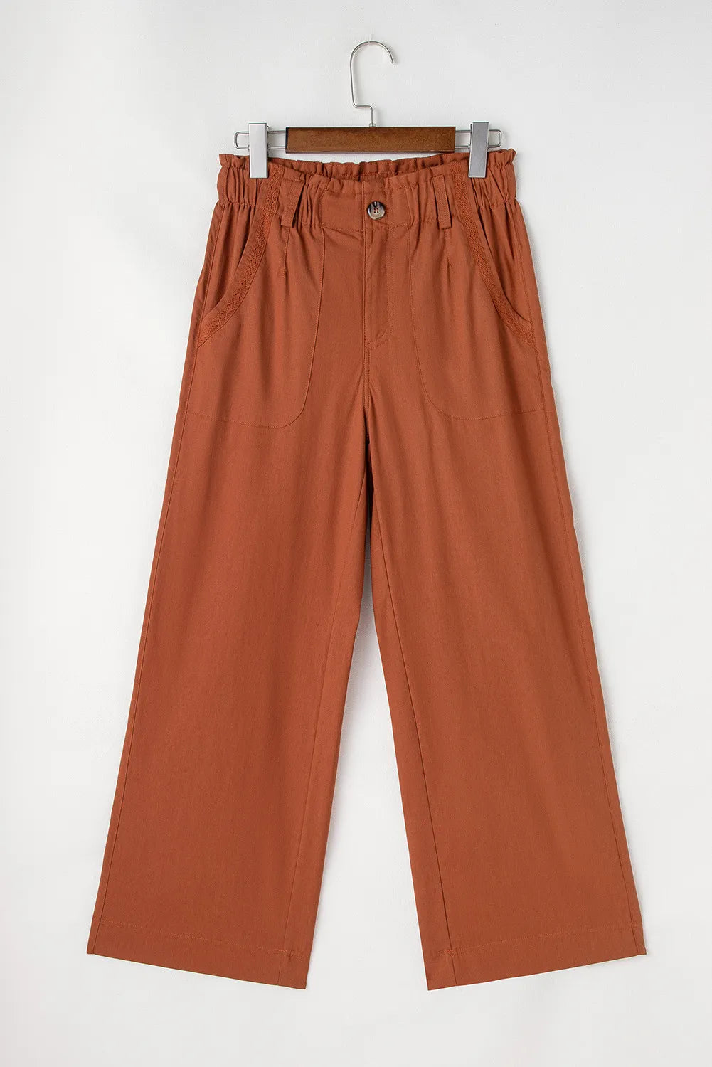 Caramel Color Wide Leg Pants with Pockets pants Krazy Heart Designs Boutique