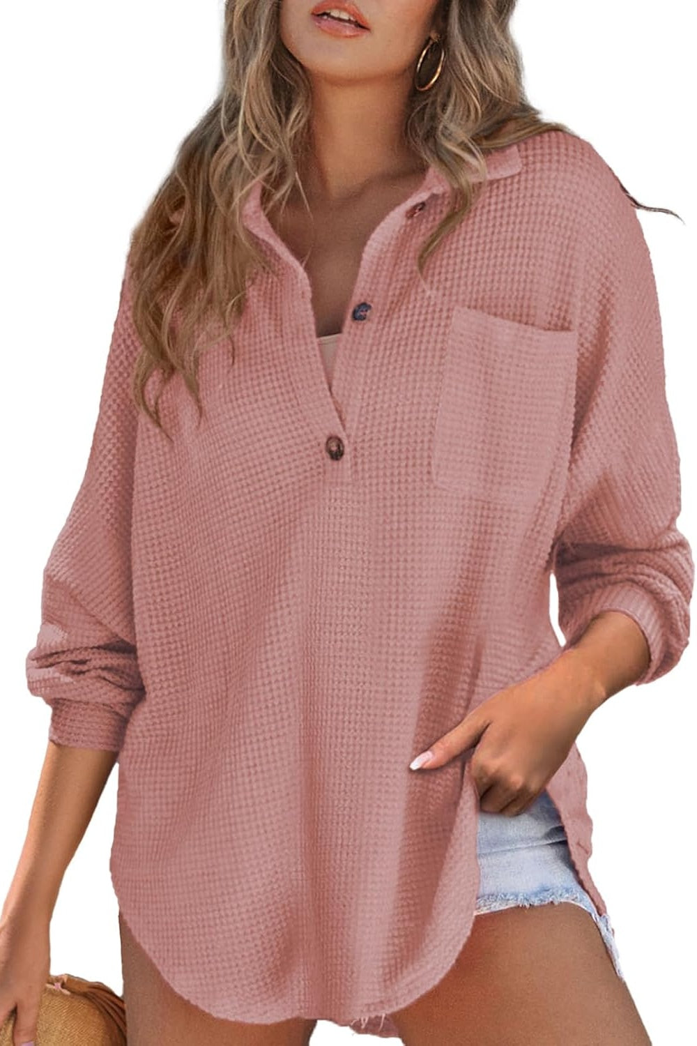 Half Button Long Sleeve Sweatshirt (6 Colors) Shirts & Tops Krazy Heart Designs Boutique   