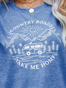 COUNTRY ROADS TAKE ME HOME Graphic Tee (5 Colors)  Krazy Heart Designs Boutique   