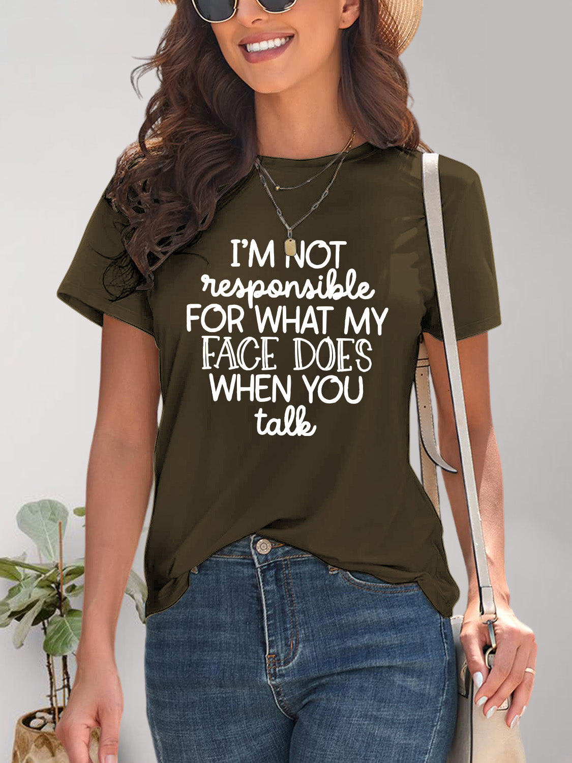 I'm Not Responsible Short Sleeve Tee (7 Colors) T-Shirt Krazy Heart Designs Boutique Olive Brown S 