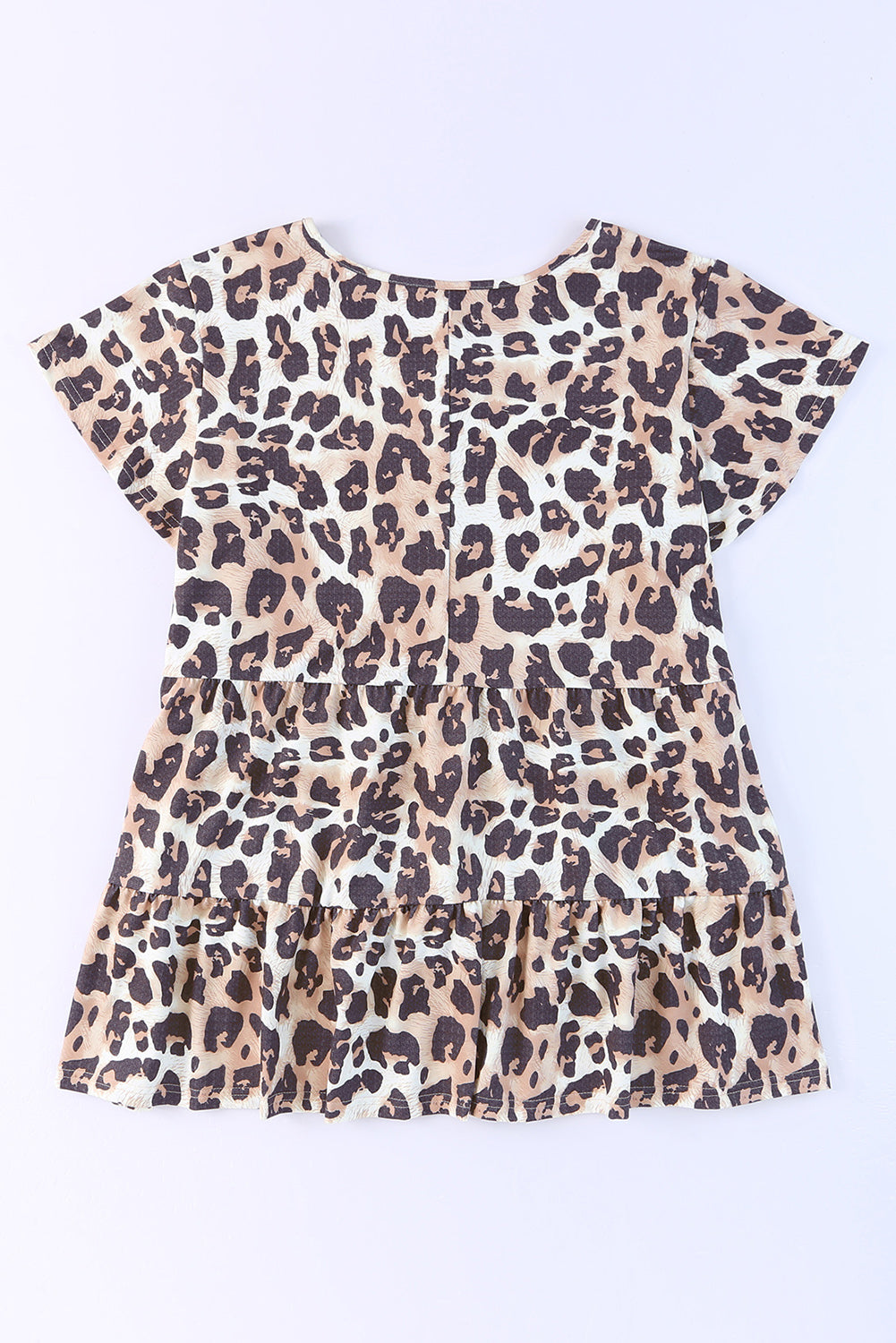 Plus Size Leopard Round Neck Blouse Shirts & Tops Krazy Heart Designs Boutique   