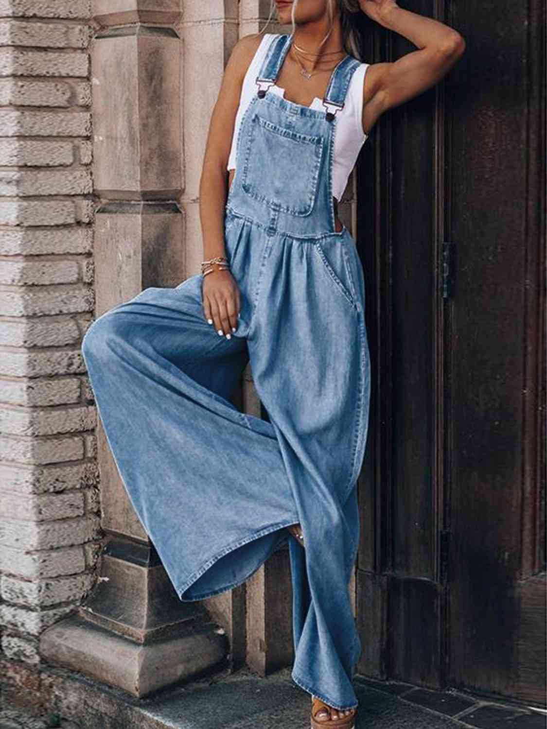 Wide Leg Denim Overalls Outfit Sets Krazy Heart Designs Boutique Light S 