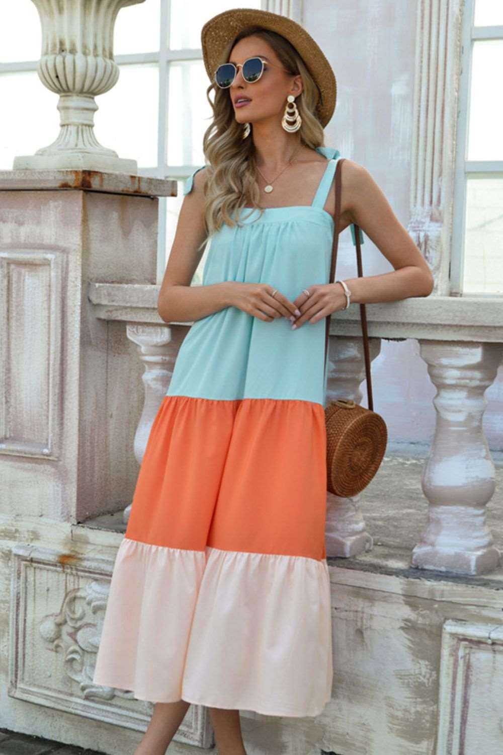 Color Block Tie-Shoulder Sleeveless Dress  Krazy Heart Designs Boutique   