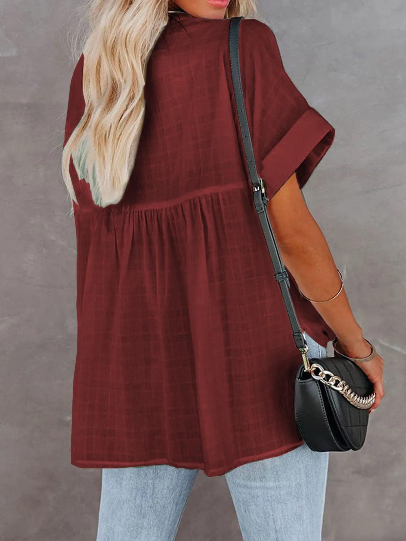 Oversized Notched Casual Shirt (8 Colors) Shirts & Tops Krazy Heart Designs Boutique