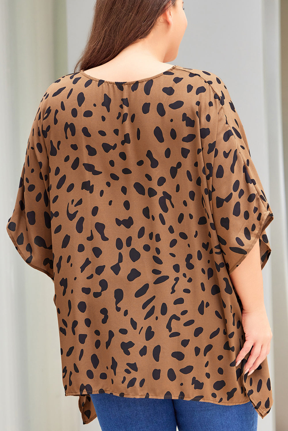 Plus Size Animal Print Handkerchief Hem Blouse  Krazy Heart Designs Boutique   