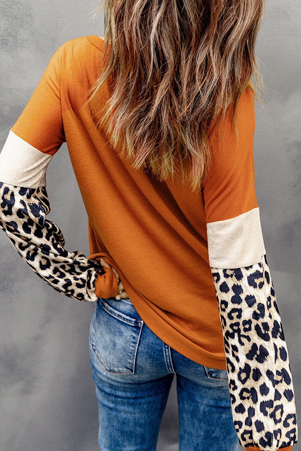 Round Neck Leopard Print Long Sleeve Top  Krazy Heart Designs Boutique   