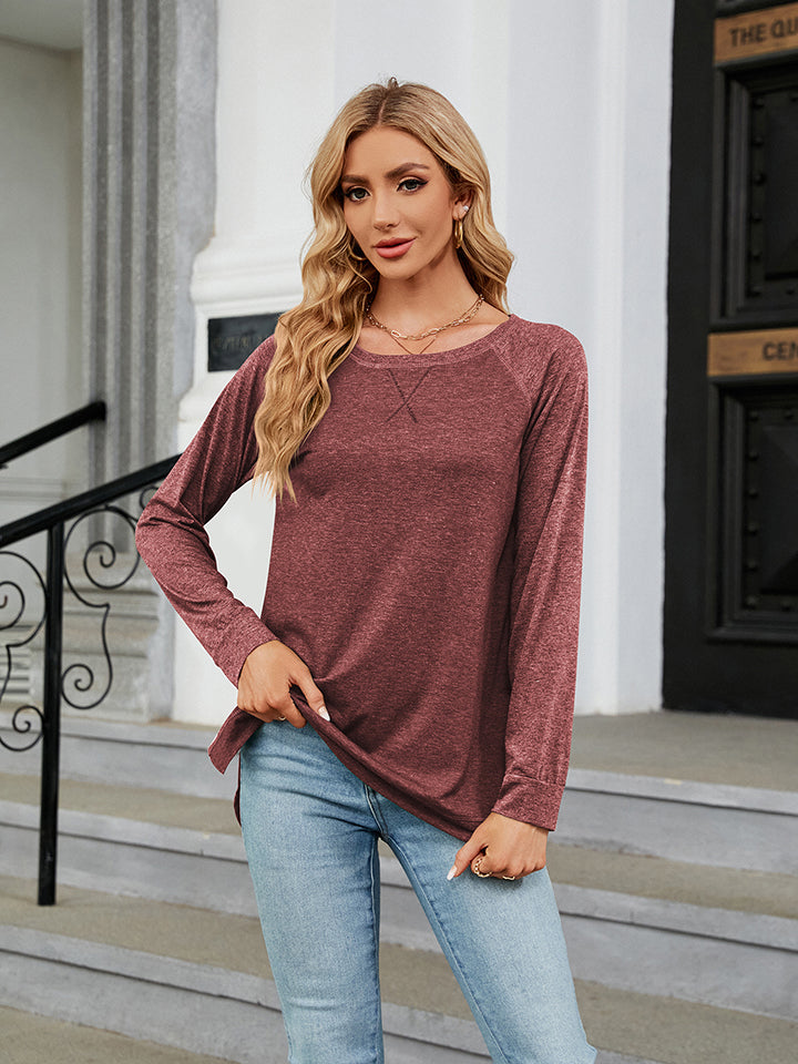 Round Neck Long Sleeve T-Shirt (7 Colors)  Krazy Heart Designs Boutique   