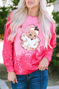 Santa Graphic Round Neck Sweatshirt Shirts & Tops Krazy Heart Designs Boutique   