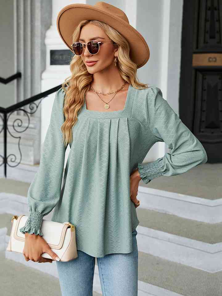 Square Neck Puff Sleeve Blouse (4 Colors)  Krazy Heart Designs Boutique   