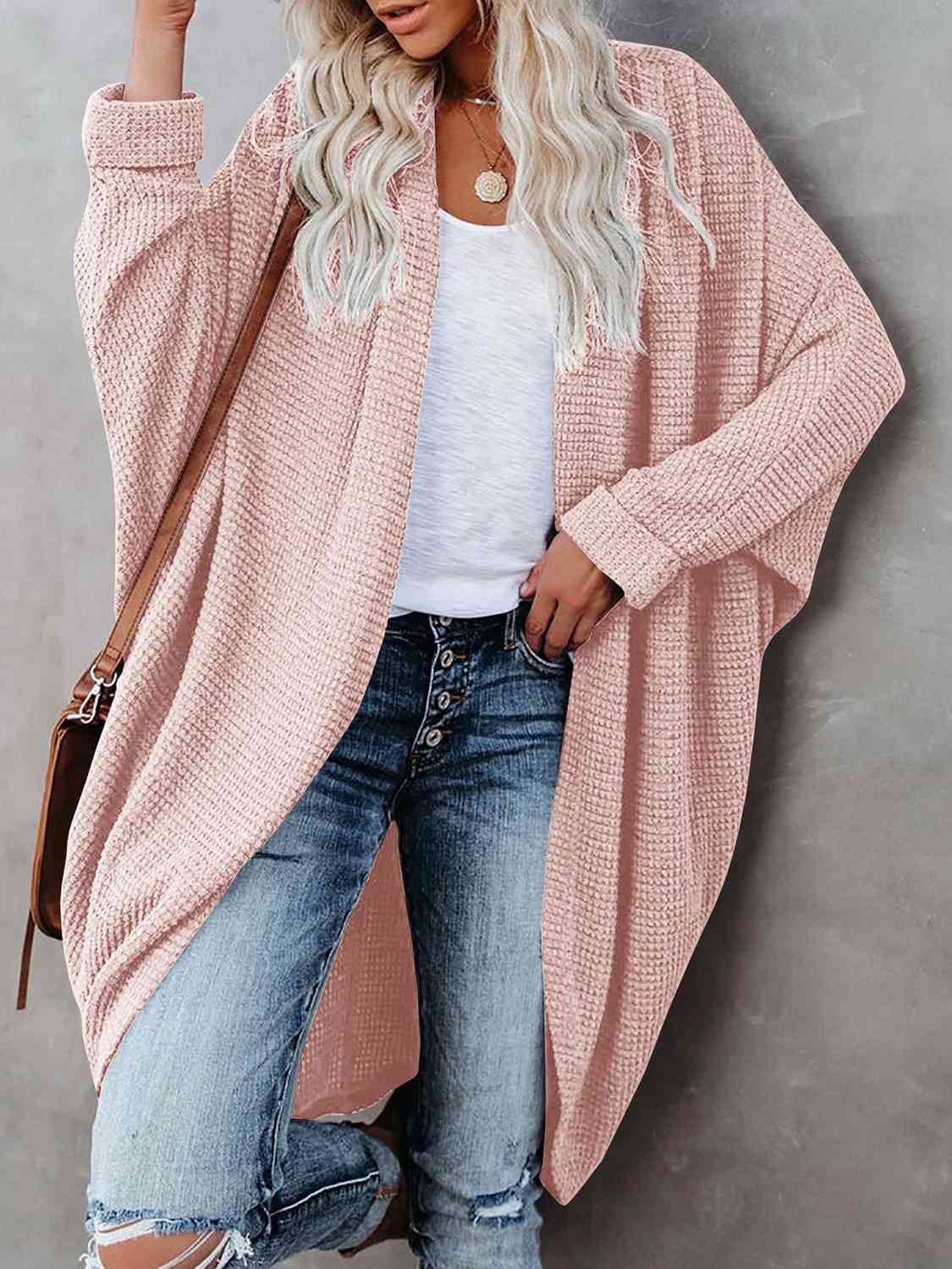 Open Front Long Sleeve Cardigan (9 Colors)  Krazy Heart Designs Boutique Blush Pink S 