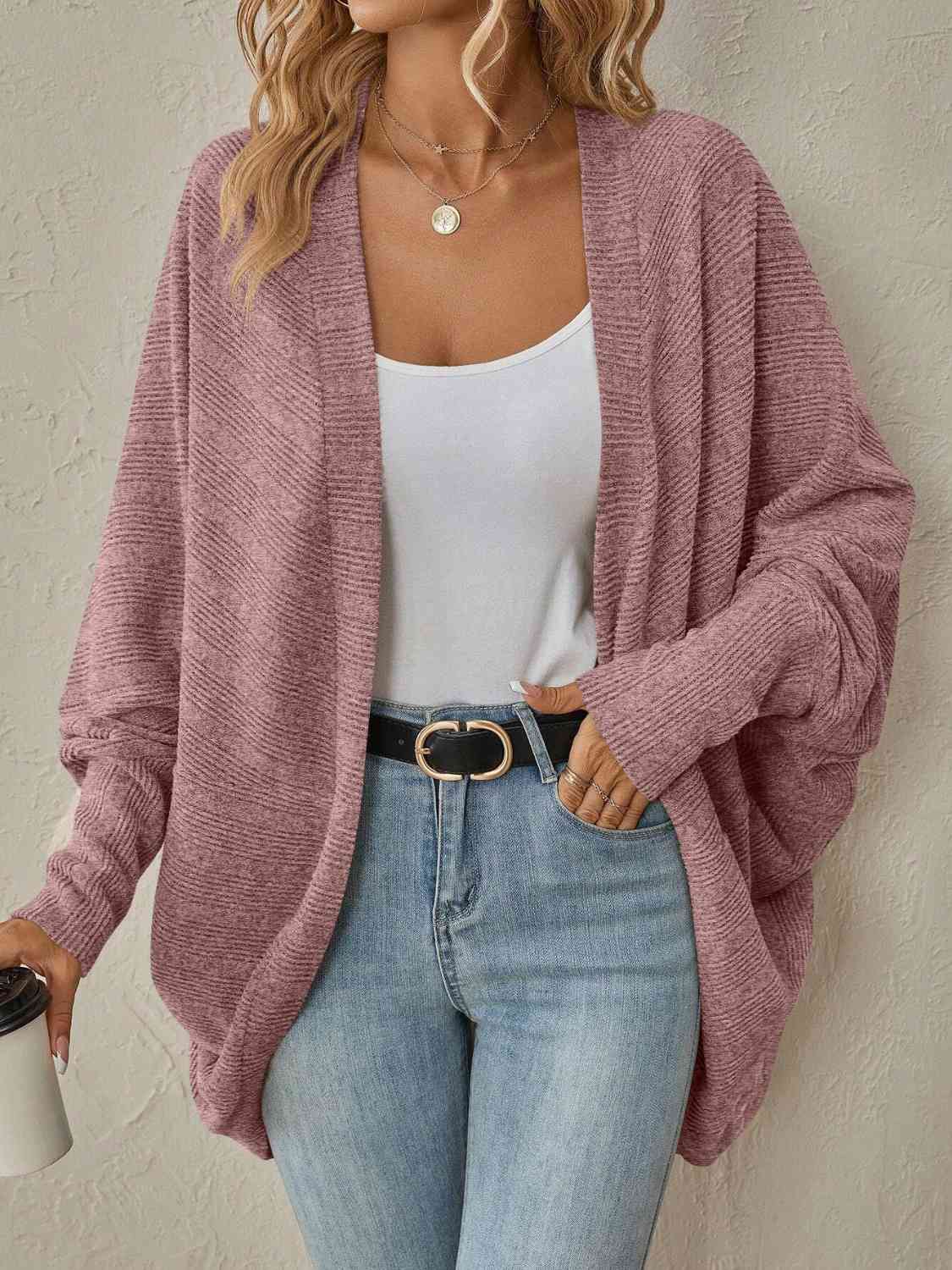 Open Front  Dropped Shoulder Cardigan (5 Colors) coats Krazy Heart Designs Boutique   