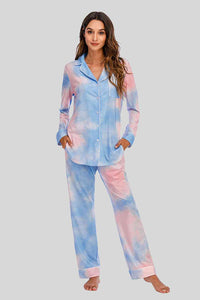 Collared Neck Long Sleeve Loungewear Set with Pockets (9 Colors) Loungewear Krazy Heart Designs Boutique Multicolor S 