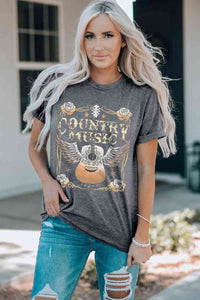 COUNTRY MUSIC Graphic T-Shirt Shirts & Tops Krazy Heart Designs Boutique   