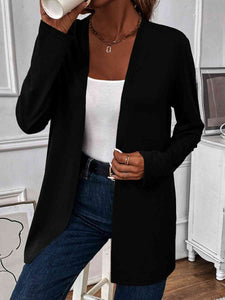 Open Front Long Sleeve Cardigan (3 Colors)  Krazy Heart Designs Boutique Black S 