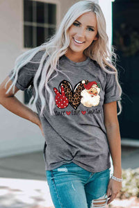 PEACE LOVE SANTA Graphic T-Shirt  Krazy Heart Designs Boutique   